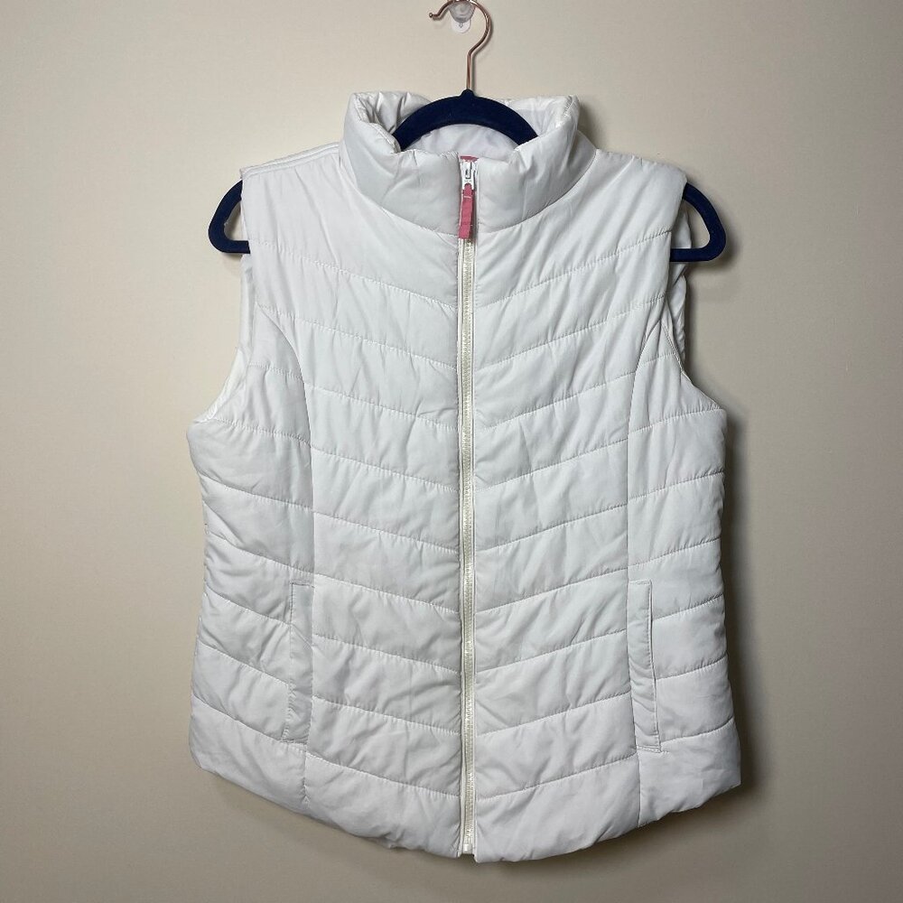 Aeropostale White Quilted Puffer Vest